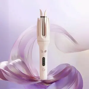 Auto Hair Curler, Automatic Curling Iron with 4 Temperature , Fast Hair Styling with Anti- Scald Shell,Anti-Tangle Rotating Curling Wand for Hair Styling, Pink