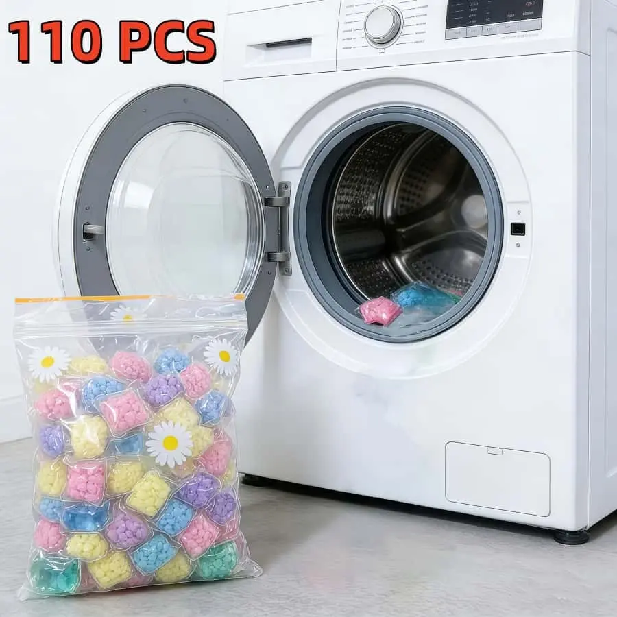 Value Pack 110 Floral Scented Beads, Colorful Laundry Fragrance Pearls, Long-Lasting Scent for Home Dorms, Commercial Laundries, Travel Apartments, Laundry Balls, Various Laundry Needs, Household Items