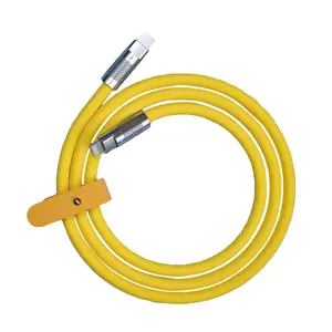 Heavy-Duty USB-C to Lightning Cable - Yellow, Connector for Cellphone & Smartphone Charging, Ideal for Electronic Devices