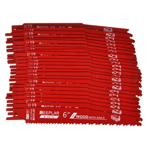 25 Pack 6 Inch 6/12 Tpi Reciprocating Saw Blades for Nail-Embedded Wood-
