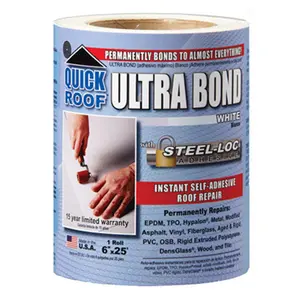 Cofair Products UBW625 6 in. x 25 ft. White Ultra Bond Instant Self-Adhesive Roof Repair