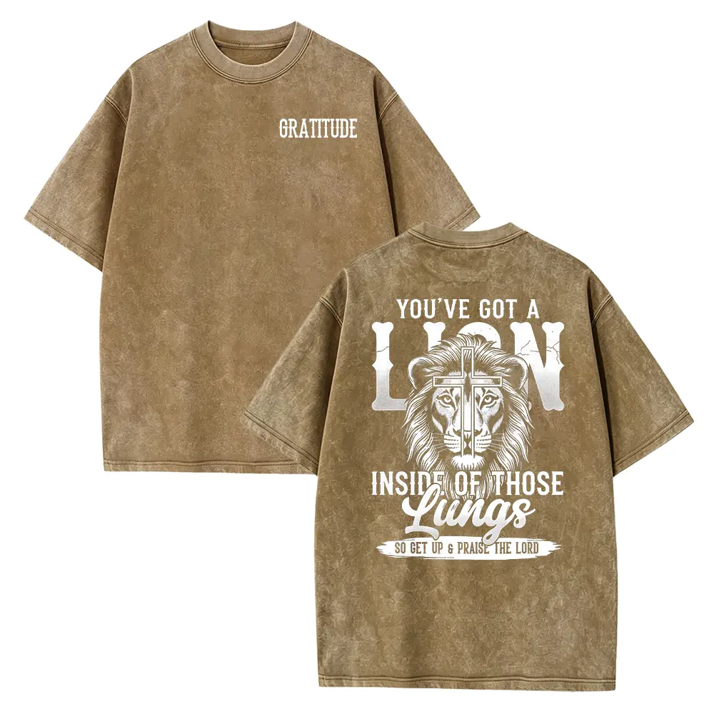 Gratitude Christian Shirt | Lion Inside Of Those Lungs Worship Tee | Faith Based Gift for Women | Brandon Lake Inspired Song Lyric Tshirt