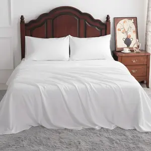 Luxurious Silky Bamboo Bed Sheet Set (including Bed Sheet, Pillowcase, Deep Pocket Bedsheet),Ultra Soft and Cool,All-Season Breathable Comfort, Luxury Durable Bedding Sheets for Hotel,Home Bedroom