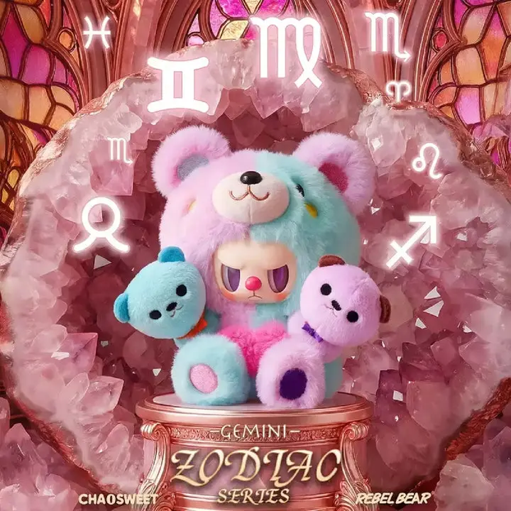 ChaoSweet REBEL BEAR Zodiac V1 Series Plush Blind Box, Collectible Figurine for Blind Bag Unboxing Entertainment