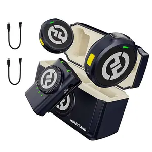 Hollyland Lark M2 Wireless Lavalier Microphone Noise Reduction for Camera/PC/Laptop/Phones 48KHz 24Bit 1000ft Range 40H Battery for Video Recording