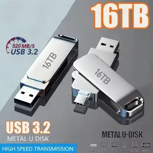 USB 3.2 Type-C Flash Drive Waterproof Metal Memory Stick for Phone PC and File Transfer