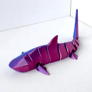 3D Printed Jointed Shark Statue Figurine, Perfect Collectible Home Decor, Ideal for Home Office Parties, Christmas Easter Halloween