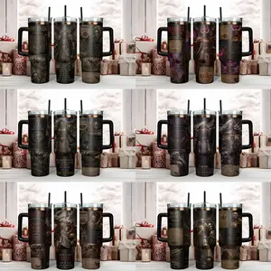 Warhammer 40K Traitor Primarch 40oz Insulated Tumbler Collection - Choose Horus Lupercal, Angron, Mortarion, Magnus the Red, Fulgrim, or Perturabo - Epic Grimdark Sci-Fi Travel Mug with Handle