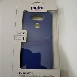 For Lg Aristo 5 - Dual-Layer Protective Kickstand Case for