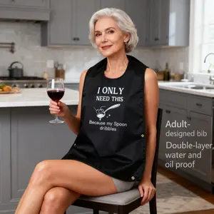 Adult Waterproof Bib for Eating, Elderly Feeding Bib, Anti-Slobbering Apron, Senior Dining Bib, Water-Resistant Meal Bib