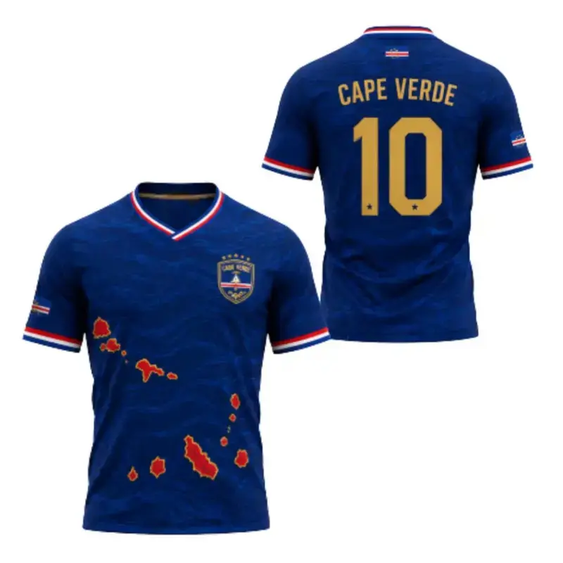 Cape Verde Soccer Jersey - Men's National Team Football Shirt - Custom Number 10 Edition