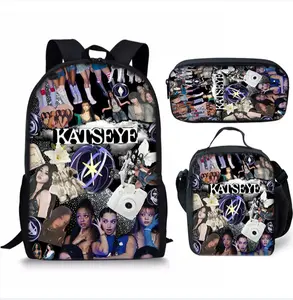 Girls' 3-Piece Large-Capacity Luggage & Bags Set - Backpack, Crossbody Bag, Pencil Case