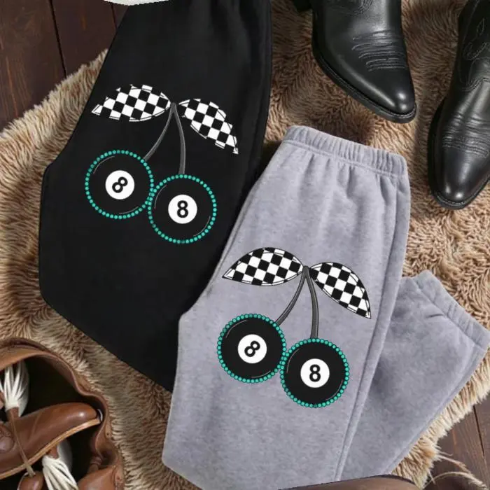Cherry 8 Ball Sweatpants – Casual Unisex Graphic Pants for Western & Country Style