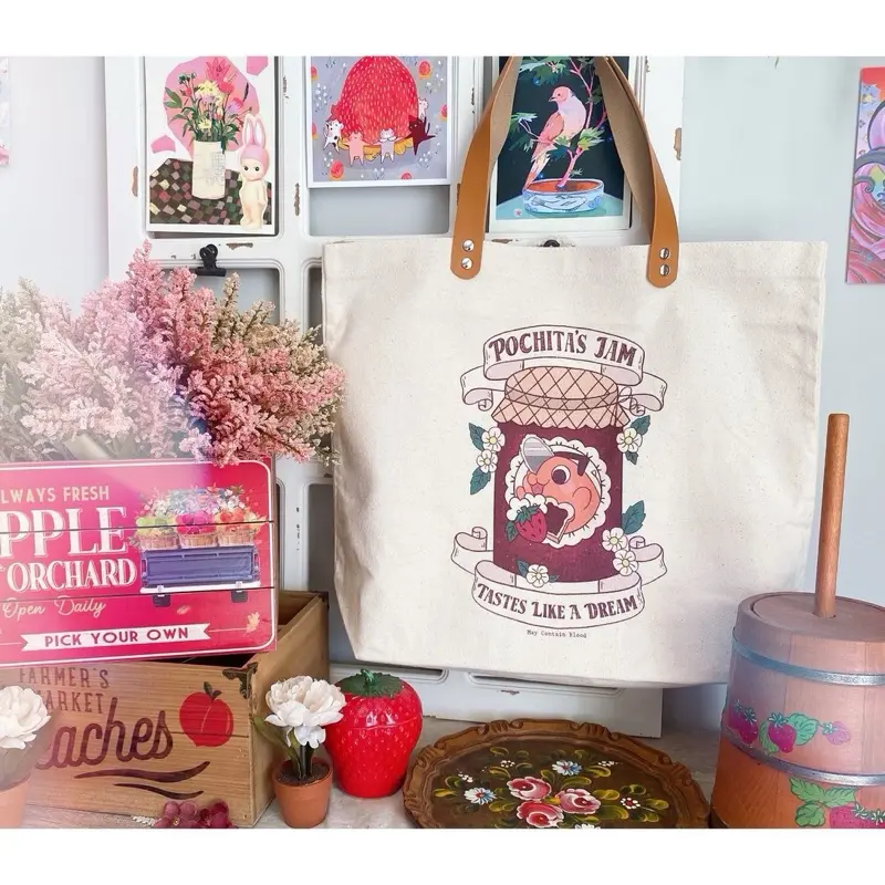 Chainsaw Anime Puppy’s Jam Market Tote Bag