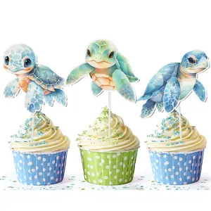 Ocean Adventure Sea Turtle Cupcake Toppers - Dive into a Wave of Fun!