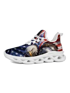 Exclusive Recommendation! American Flag Eagle Pattern Men's Casual Athletic Sports Shoes, Patriotic Print, Comfortable Sole, Perfect for Parties & Outdoors, Sneaker