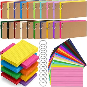 2000 PCS Colored 3x5 Flash Cards with Rings, 20 Color Ruled Index Cards for Studying and Note Taking