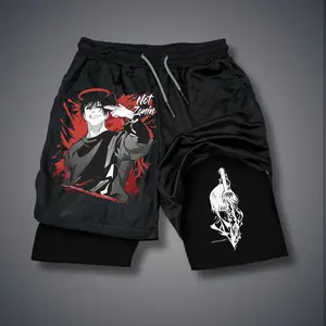Anime Double-Layer Sports Shorts Graphic Shorts Black Shorts Camo Shorts Streetwear Shorts Men Outfits Men Short Shorts Vacation Outfits Shorts