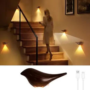 Smart Wall Light, LED Bird Shape, Touch Dimmable, Motion Sensor, 1200mah USB Rechargeable, Magnetic, for Stairs, Bedroom, Kitchen, Living Room, Dimmable Wall Lamp
