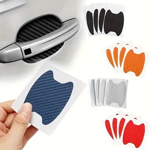 12PCS Car Door Handle Sticker, Carbon Fiber Anti-Scratches Car Door Cup Protector, Non-Marking Auto Door Handle Protective Film, Universal for Most Car Handles
