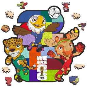 FIFA World Cup 2026 USACANMEX Mascots Jigsaw Puzzle, Officially Licensed, 150 Laser-Cut Pieces,5MM Thick, Soccer Fan Gift