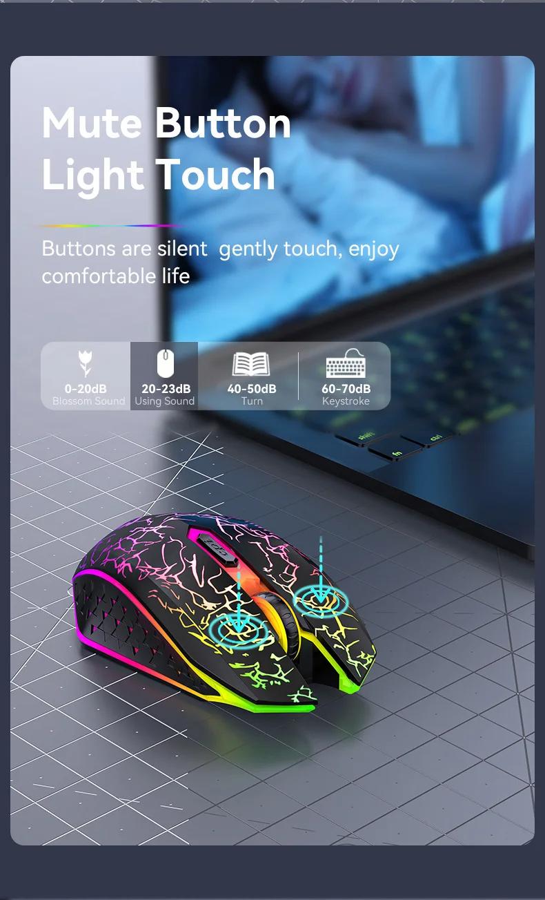 Bluetooth 5.2 Mouse RGB 2.4G Wireless Mouse Dual-Mode Gaming Mouse 6 Buttons Silent Mouse For MacBook Tablet Laptops Computer Bluetooth 5.2 Mouse RGB 2.4G Wireless Mouse Dual-Mode Gaming Mouse 6 Buttons Silent Mouse For MacBook Tablet Laptops Computer