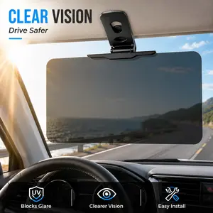 HD Anti-Glare Car Sun Visor Extension, Acrylic Clip-On Sunshade for Daytime Driving, Automotive Vehicle Accessories