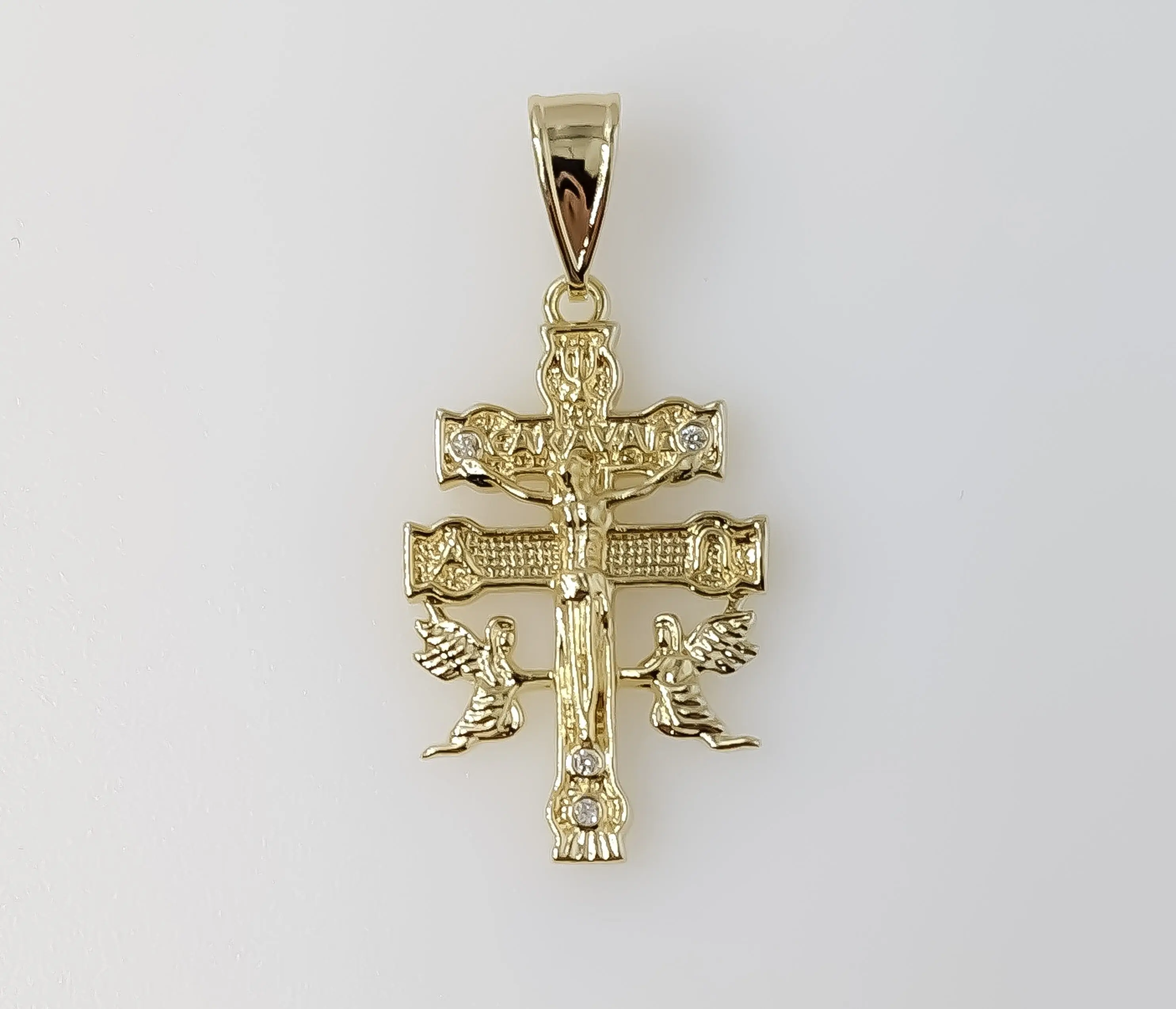 Plated Holy Cross of Caravaca Pendant