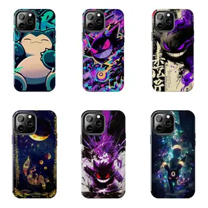 Shadow Pokemon Gengar Anime Case for iPhone 17-7 Pro Max Plus & Samsung Galaxy S25-S21 Ultra Plus - Neon Ghost Shadow Graffiti Aesthetic Phone Cover unisex
