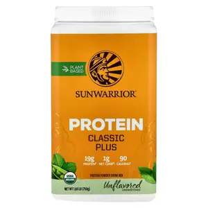 Sunwarrior Classic Plus Protein, Unflavored, 1.65 lb (750 g)
