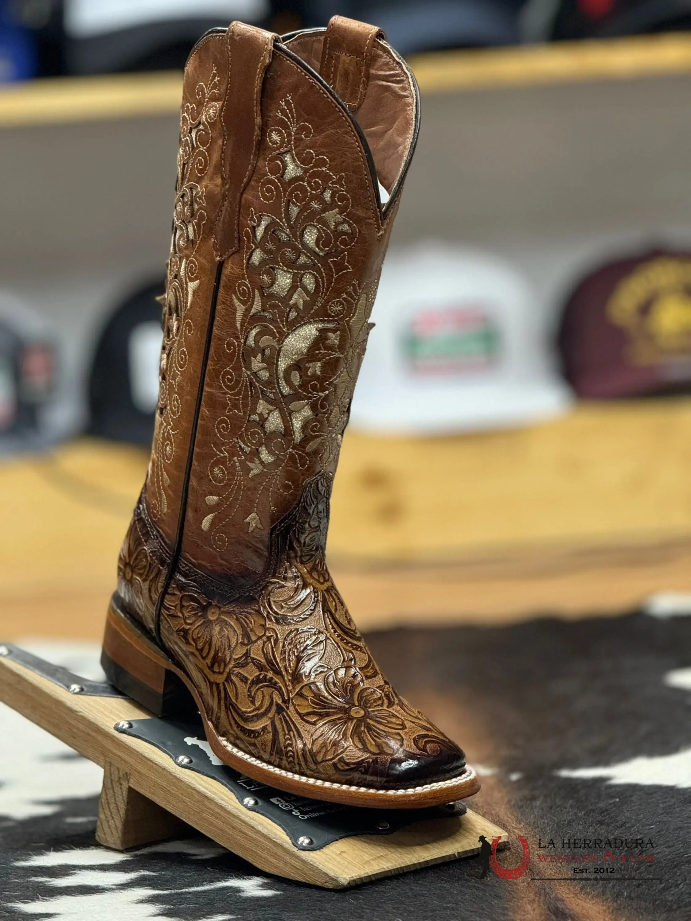 ROCKEM ALMA FLOR DE LUZ MIEL HONEY GLITTER INLAY SQ. TOE