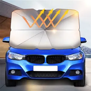 Portable Car Front Windshield Sunshade Umbrella, Titanium Silver Layer UV Protection, Multiple Sizes for Various Vehicle Models