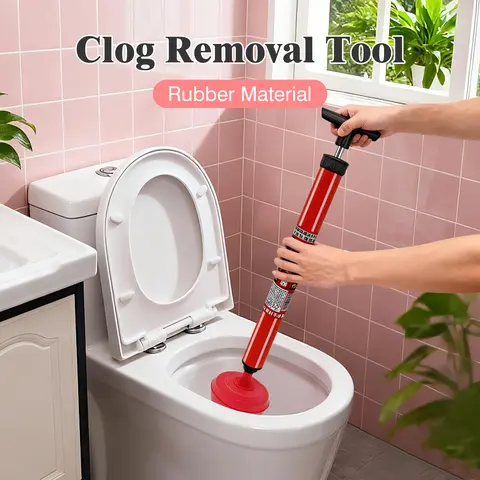 1-Count Rubber Toilet Clog Remover Plunger, 1-Piece Tool with Durable Handle, Compact Drain Cleaner for Kitchens & Bathrooms