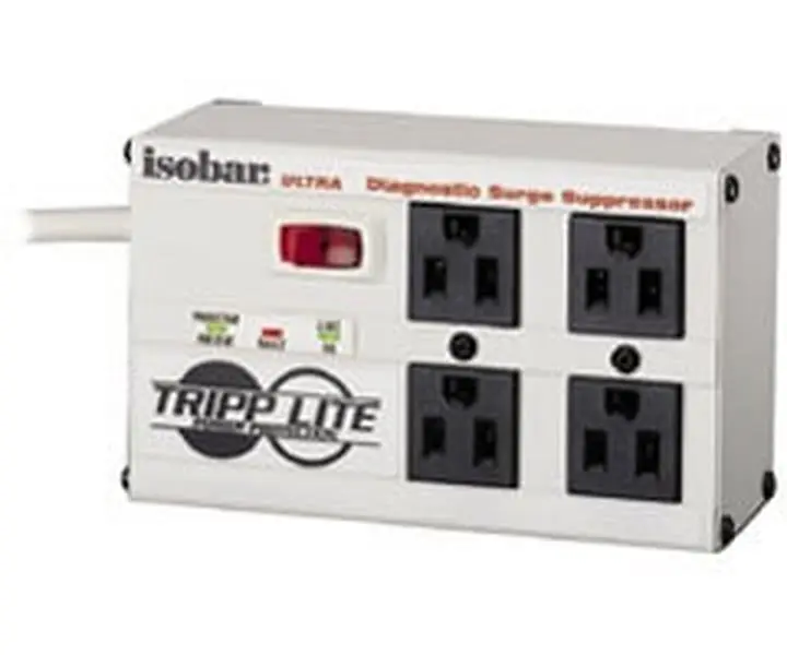 Tripp Lite 4-Outlet Isobar Surge Suppressor, UL Certified Multi-Outlet Surge Protector with Lighted Plugs and Safety Covers, Lighted Multi-Outlet Plugs, Multi-Outlet Surge Protector Plugs