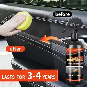 Car Plastic Restorer Back To Black Gloss Interior Rubbers & Leather Longlasting Refurbish Coating Cars Plastic Parts Black Shine Polish Restorer, Protectant Spray