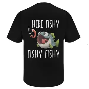 Men’s 2026 Summer Casual Fishing T-Shirt | Funny Fishing Lover Gift Breathable Fabric Menswear Top Day Relaxed Fit Tee Tshirt Streetwear
