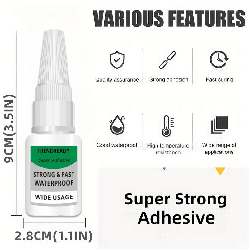 Trendready 4PCS Magic Glue Clear Super Glue for Shoes & DIY Fixes Fast-Dry Ultra-Strong Bond for Wood Rubber Leather Plastic Metal Rhinestone Crafts