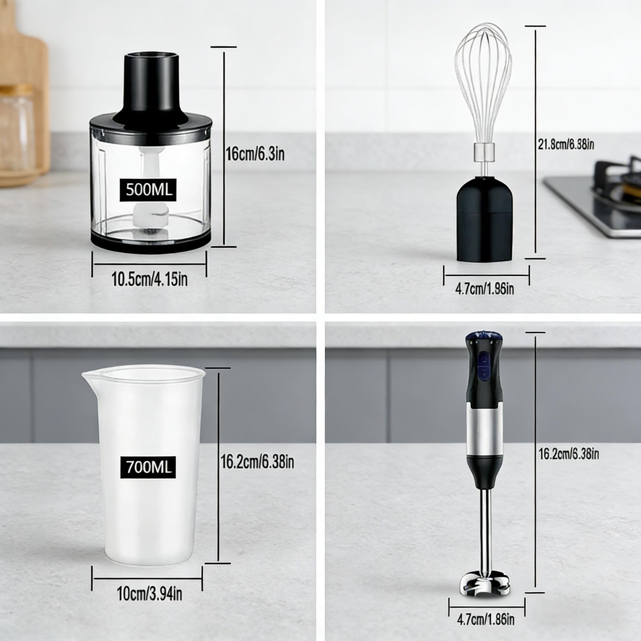 4-in-1 Multifunctional Electric Baby Food Maker Blender Set, Immersion Blender with Meat Grinder, Whisk, Stirring & Juicing Functions, Food Grade Material, Safe Durable for Home Kitchen