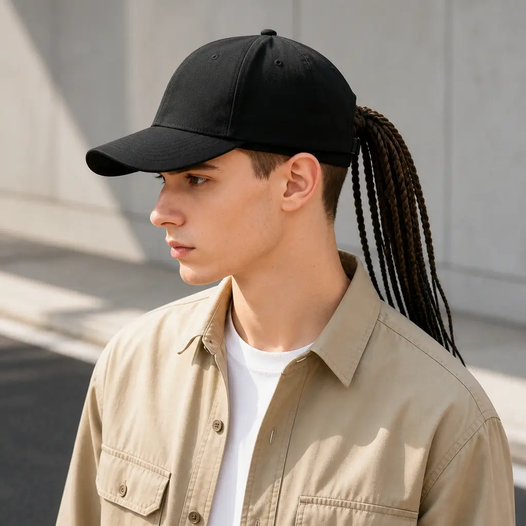Unisex Adjustable Braided Hiphop Dreadlock Wig Baseball Cap - Brown Snapback, High-Temperature Fiber Fashion Headgear, Adjustable Fit Hat, Inelasticity, UV Resistant, Buckle Closure, Hand Wash Only, Hot Weather Outdoor Daily Headwear