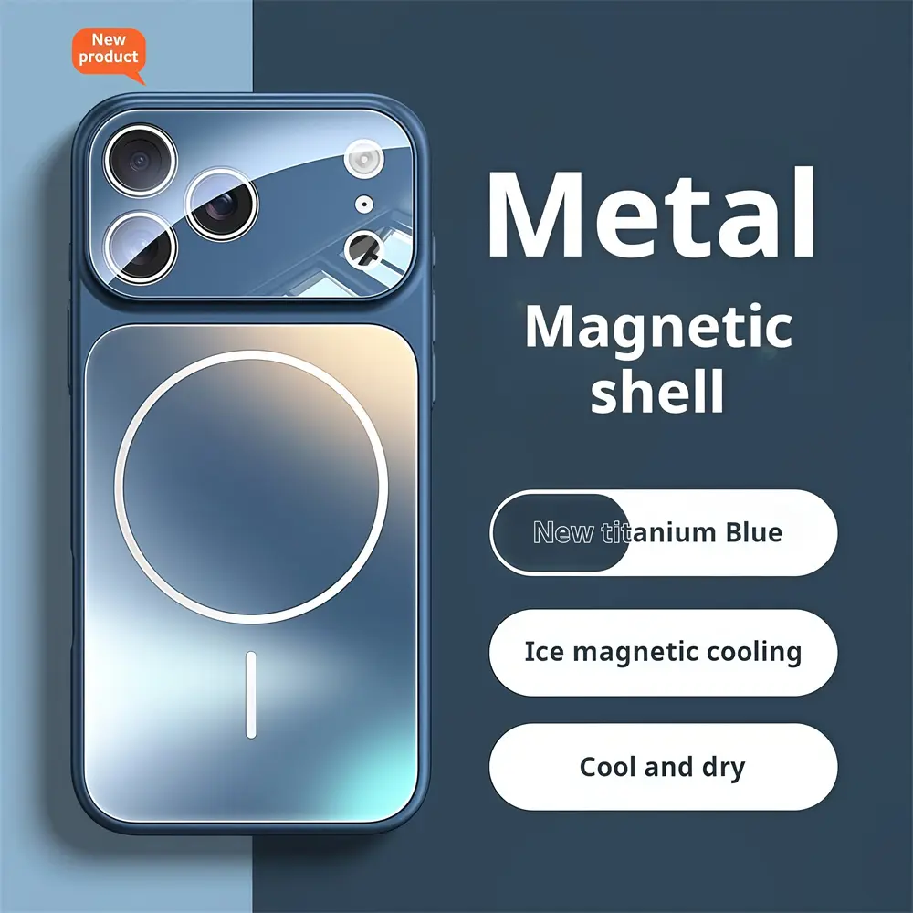 Orange Case Frosted magnetic phone case for iPhone 17 Pro Max  Air 16 pro max Anti drop lens protection Hard case AG Frosted Casing Magnetic Shockproof Cover