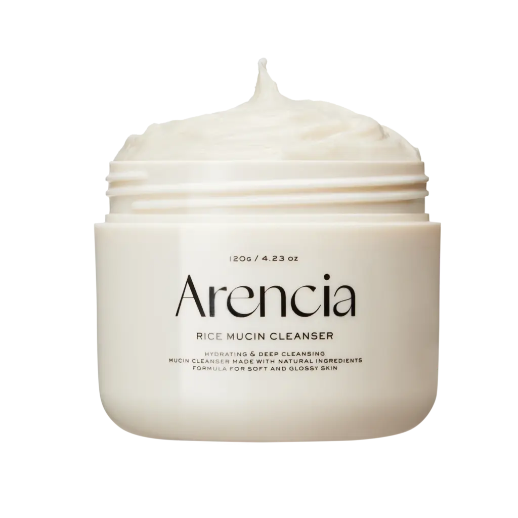 Arencia Rice Mucin Foam Facial Cleanser - 120g, Calming Smooth Formula with Hyaluronic Acid, Daily Pore-Cleansing Hydrate & Moisturizing Skincare Cleanser, Face, Soft Skin, Sensitive, Barrier Repair, Hydration Boost, Clogged Pores Solution, Gentle Wash, M