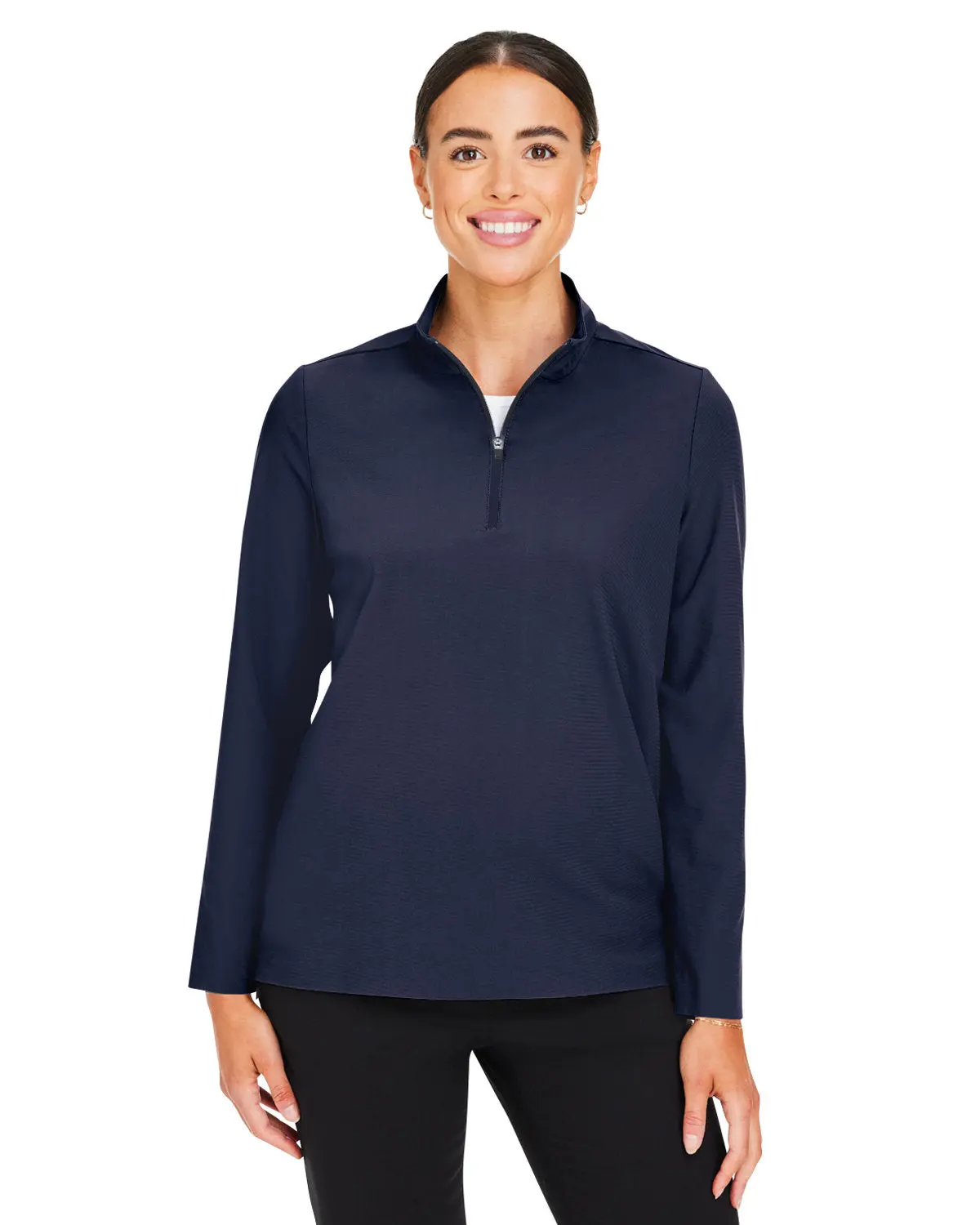 Devon & Jones DG410W Women's CrownLux Performance Windsor Welded Quarter-Zip Pullover