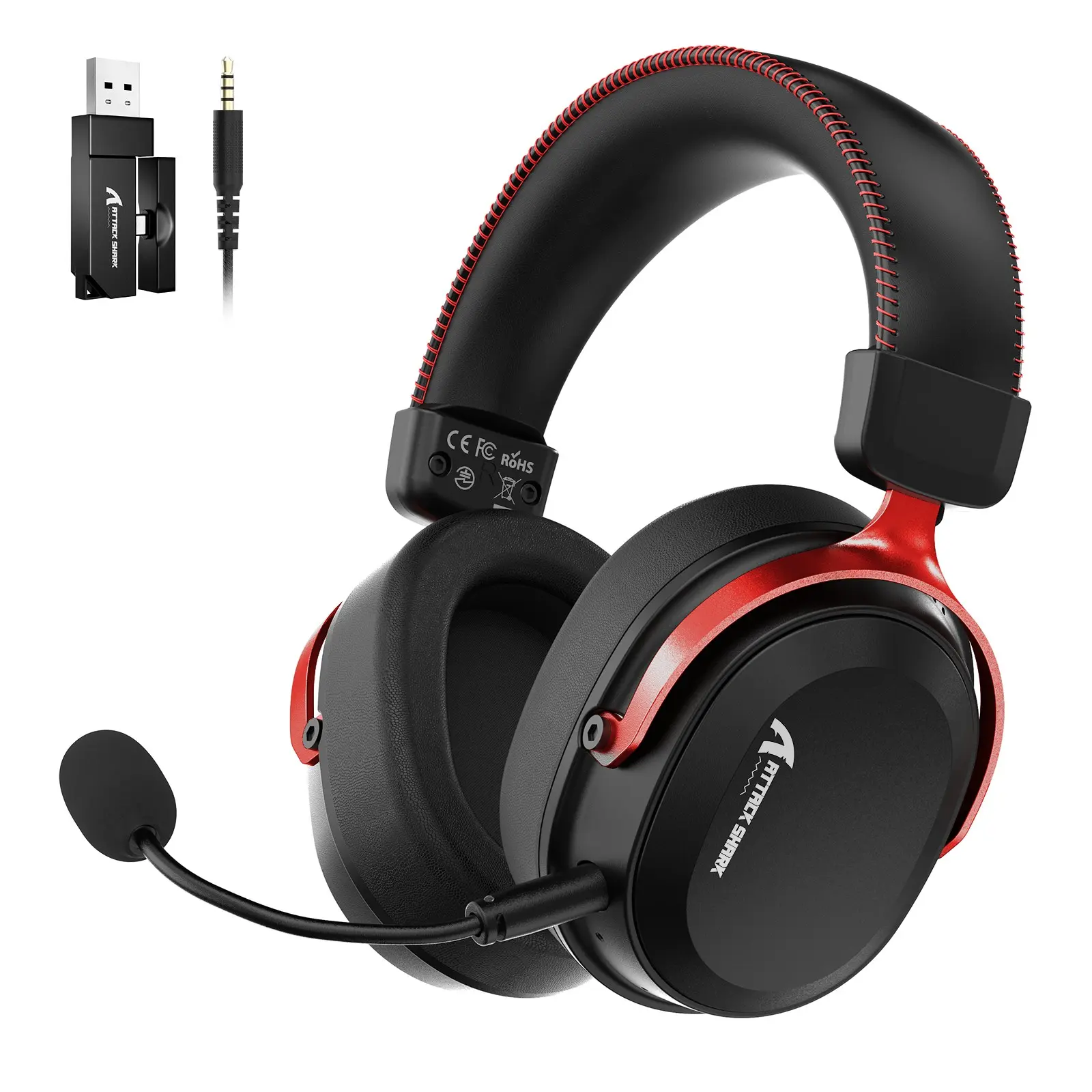 Attack Shark L30pro Wireless Gaming Headphones, 7.1 Surround Sound, Eq Mode, 50mm Driver, 1100mah Battery, Detachable Noise-Canceling Mic, for PC
