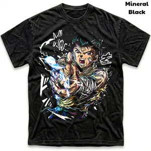 Men's Short-sleeve T-shirts, Urameshi Yusuke Vintage T-Shirt, Yu Yu Hakusho Shirt, Good Graphic Tee, Unisex Gift Manga Anime Tshirt, Gothic Grunge Y2K Emo Scene Amity Affliction Style Clothes Men Women Streetwear