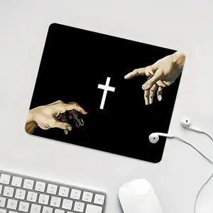 Minimalist Cross Square Mouse Pad, Desktop Accessory, Romantic Desktop Decoration Protection Pad, Rubber Non-Slip Lock Edge Work Pad, Small Size Suitable For Laptop Desktop Games Work, Romantic Gift For Family