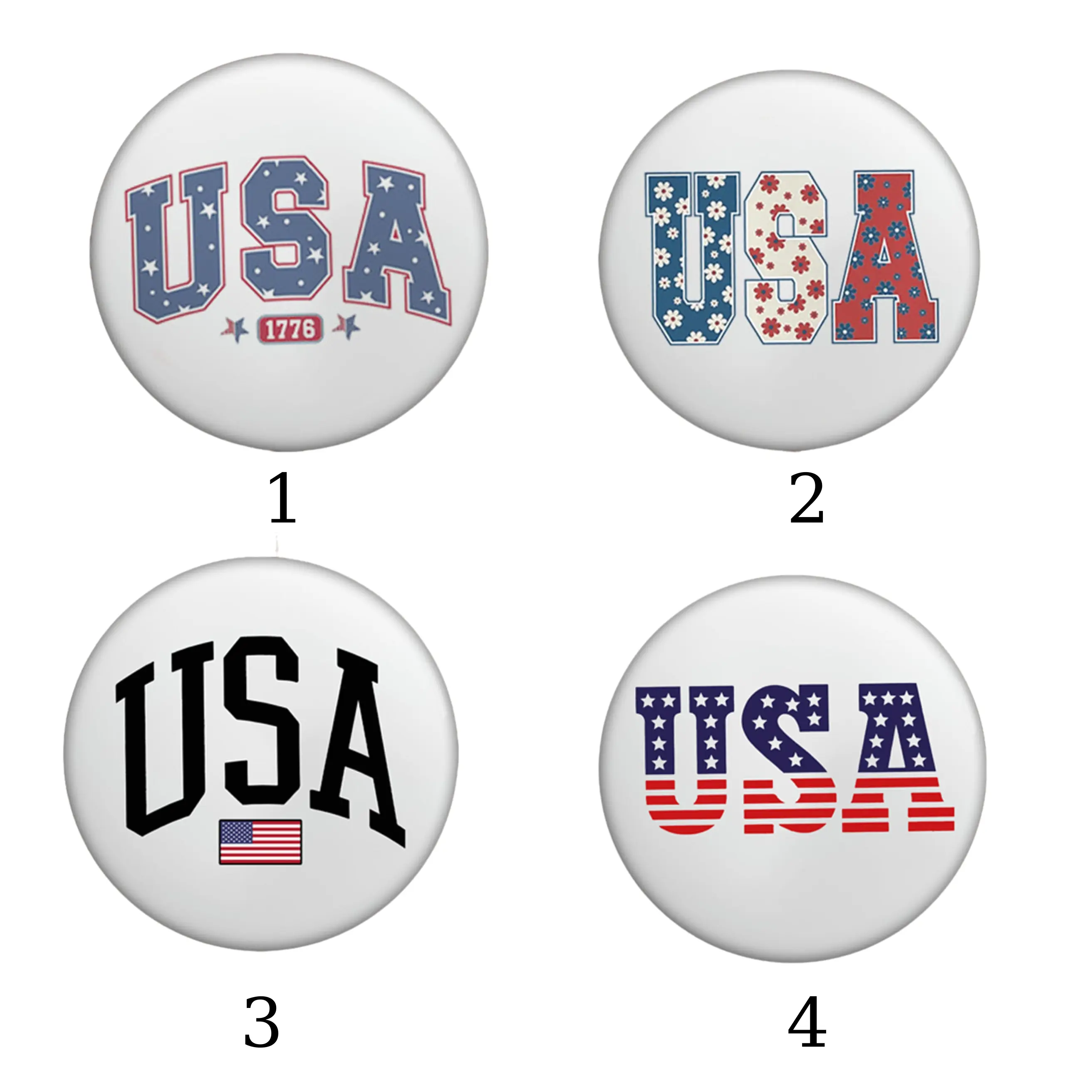 Custom Pin Button America, USA Flag Button, 4th of July Pinback for T-shirts, Backpack, Hat, Wallet, Independence Day, American Flag, Freedom Patriotic American, Meaningful Unique Gift Idea for Friends, Veterans