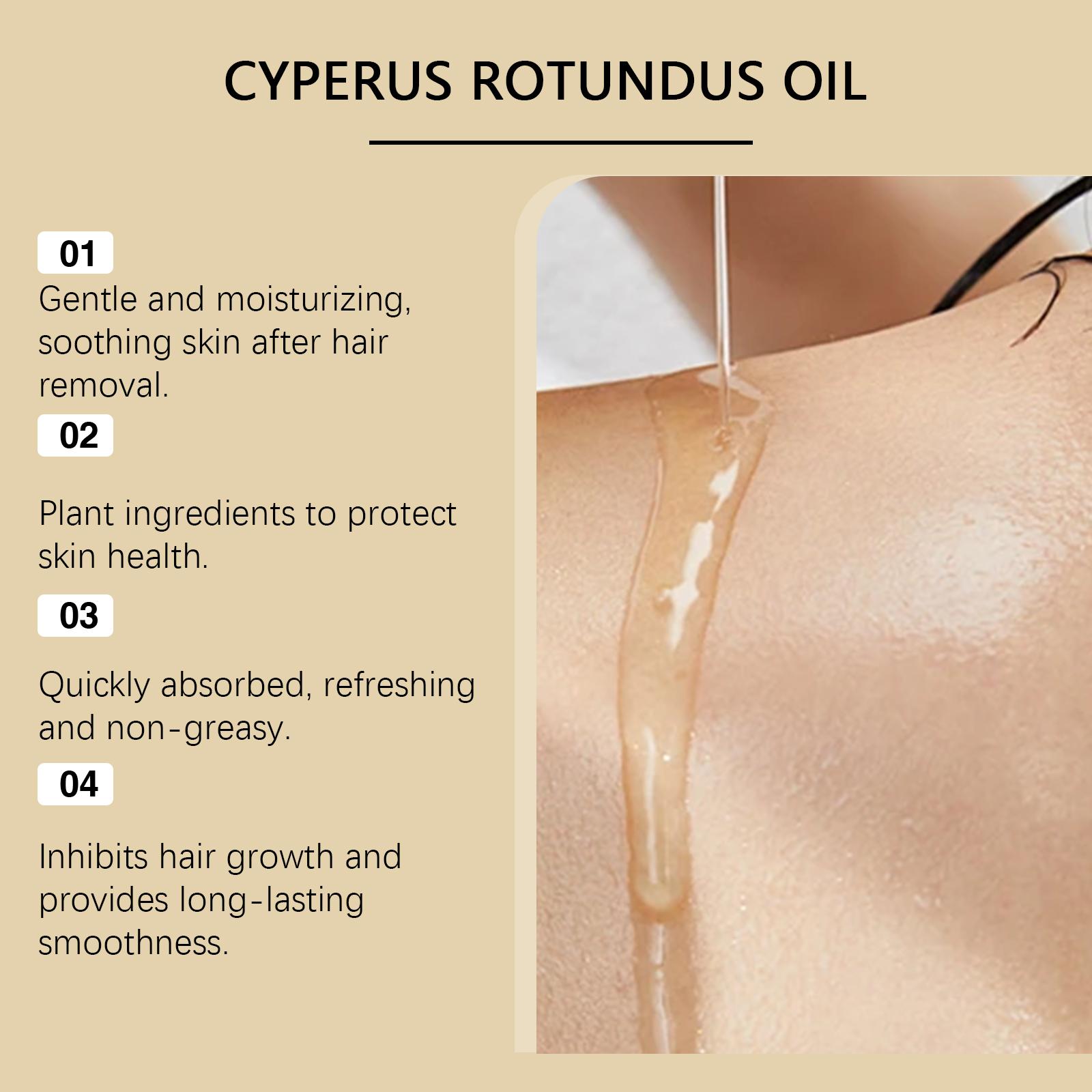 Cyperus Rotundus Oil for Hair Removal, Organic Topical Cyperus Rotundus Oil, Skin Care After Shaving Body Care Product
