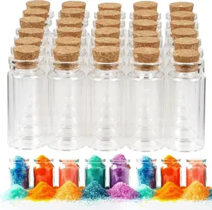 30 PCS Mini Glass Bottles, 10ml Small Glass Bottles, Vials Cork Stoppers, Spell Jars DIY Message Decoration Mini Vials for Party, Art Crafts, DIY Projects, Wedding Favors