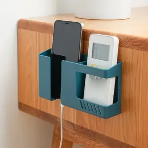 1pc TV Air Conditioner Remote Control Organizer Punch-Free Traceless Wall Box Phone Charger Wall Mount Box Wall Storage Holder Stand Phone Holder Design