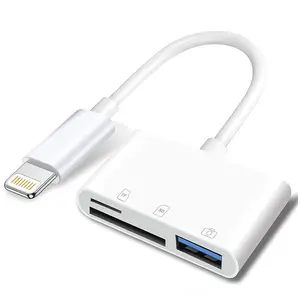 iPhone SD Card Reader Lightning Adapter for Instant Photo & Video Transfer SD/TF Compact Lightweight for Content Creators Photographers